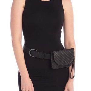Vince Camuto Black Quilted Wristlet Belt Bag